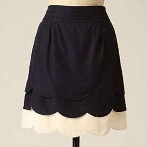 Anthropologie Floreat Scalloped Clouds Skirt